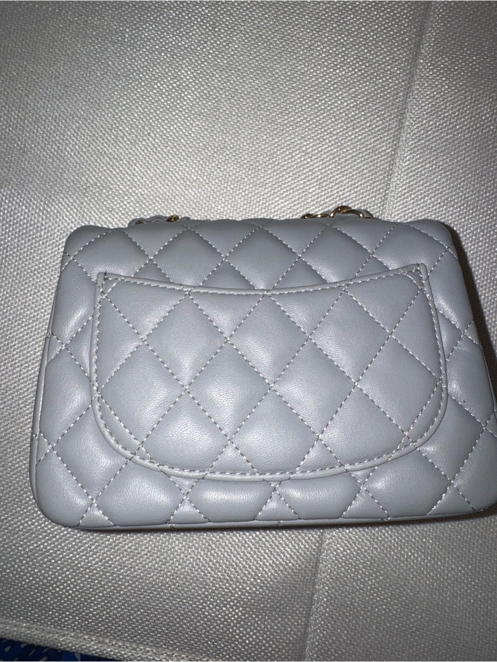 NEW Quilted Light Gray Women's Square mini Crossbody Bag